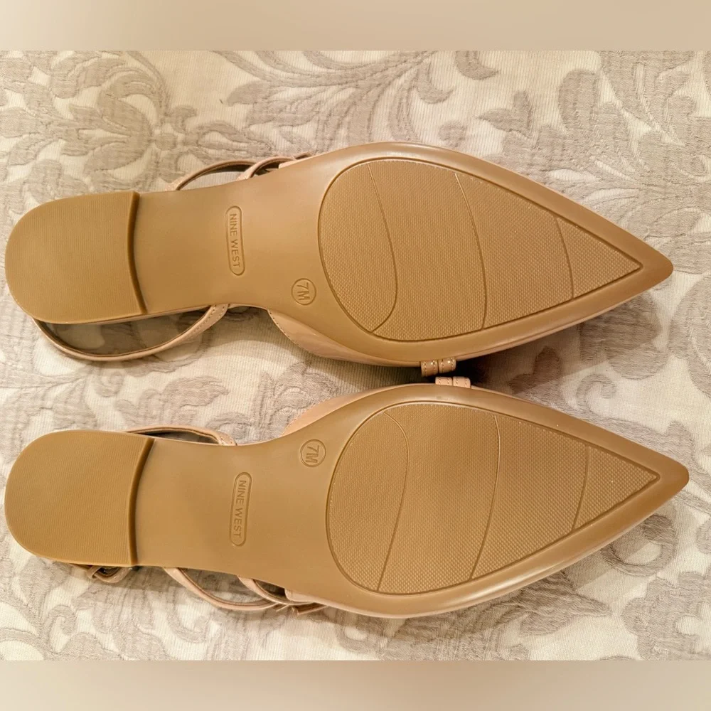 Nine West Women's light natural Slingback flats beley3 - Picture 3 of 6